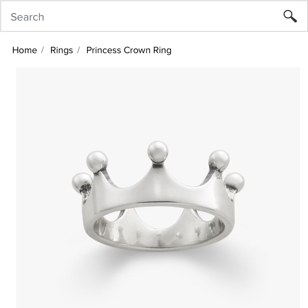 Silver Princess Crown Ring